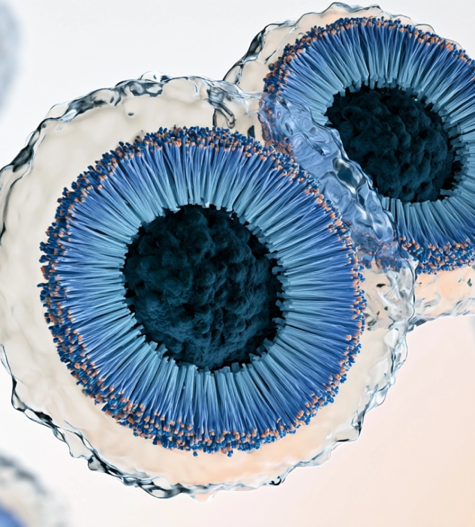 3D rendering of exosome vesicles