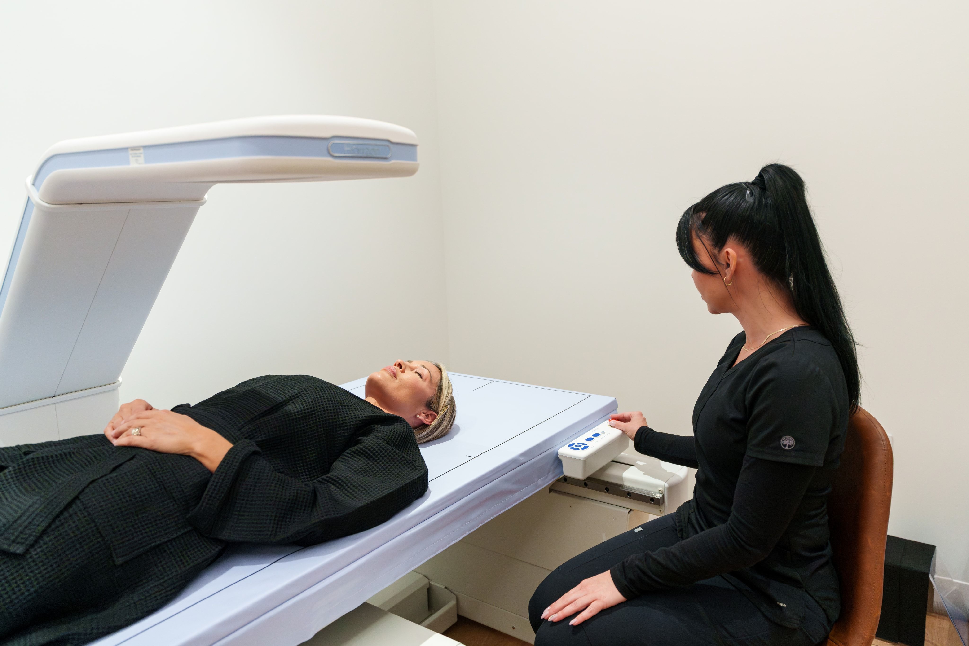 DEXA Scan — body composition scan in progress